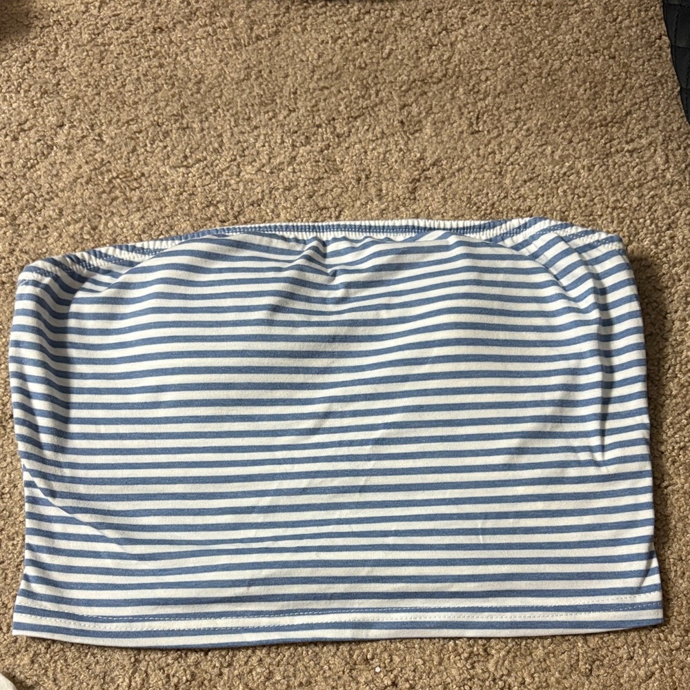 SHEIN Blue and White Striped Pencil Skirt